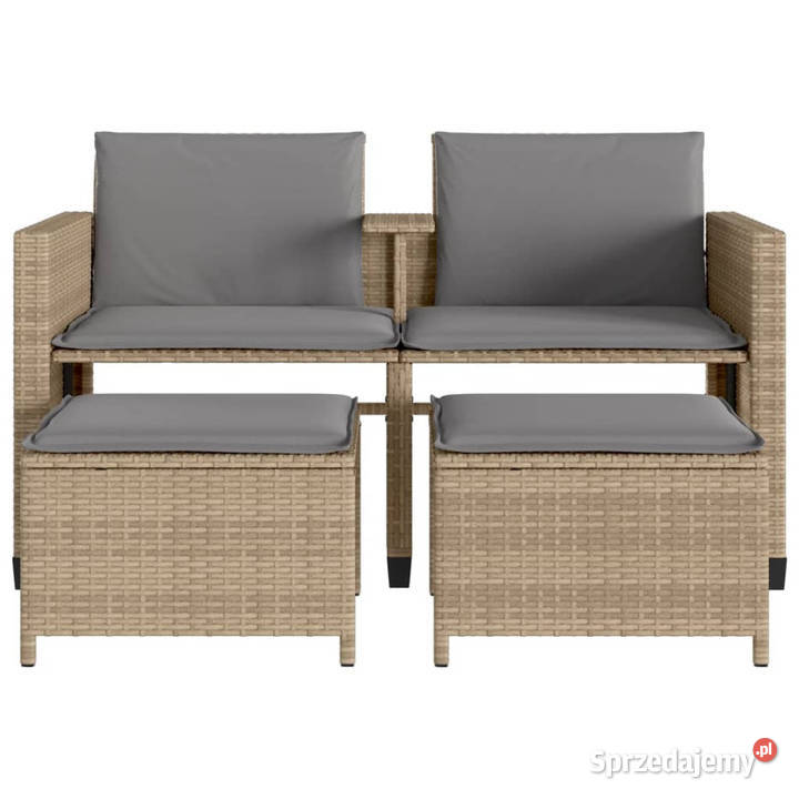 2os sofa ogrodowa ze stolikiem i stołkami beżowa Warszawa sprzedam