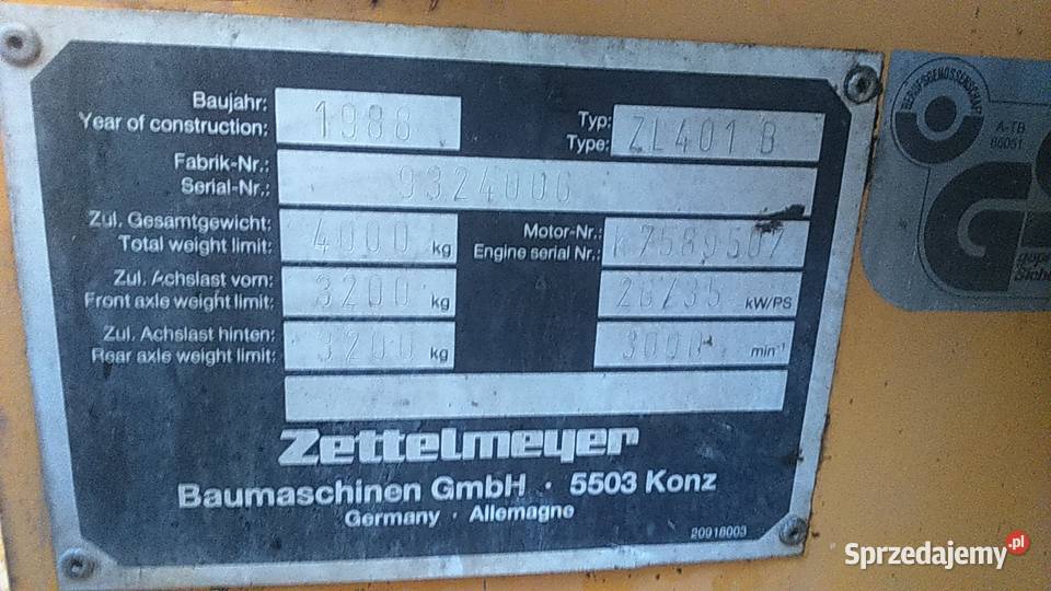 Ładowarka Zettelmeyer ZL401B Koparko ładowarki pomorskie Zblewo