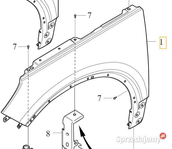 VOLVO C40 XC40 oryginalny blotnik prawy przod Bielany Wrocławskie