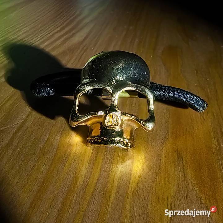 Metalowa frotka do włosów z czaszką Ząbki