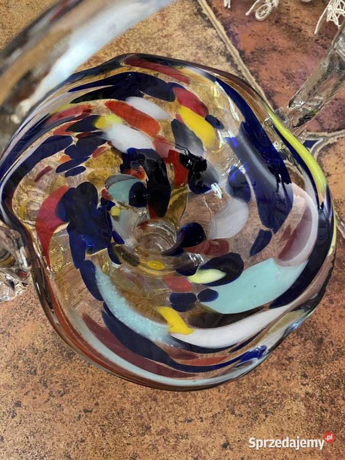 Stary koszyczek szklany z PRL łódzkie Łódź sprzedam