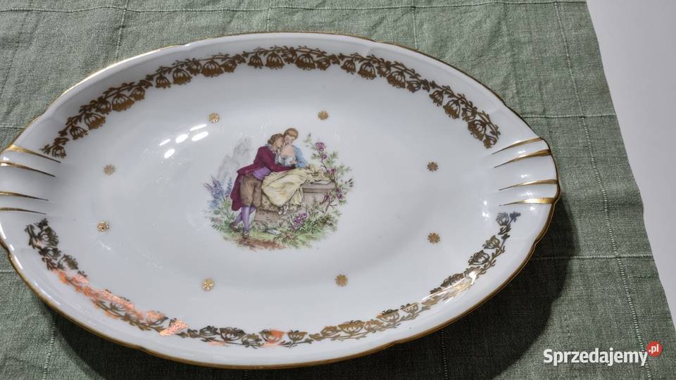 Półmisek Scenka Rodzajowa Porcelana Francuska Wola Podłężna