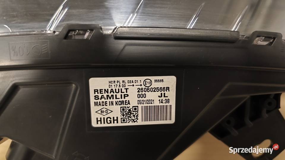 LAMPA RENAULT ARKANA PRAWA LEWA STAN