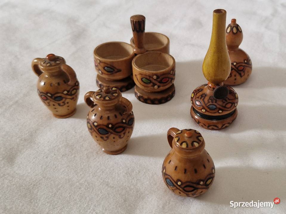 Drewniane cepeliowskie miniaturki 6 sztuk Warszawa