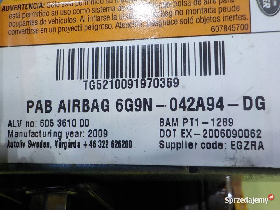FREELANDER II 09r 5D AIRBAG poduszka pasazera Suków
