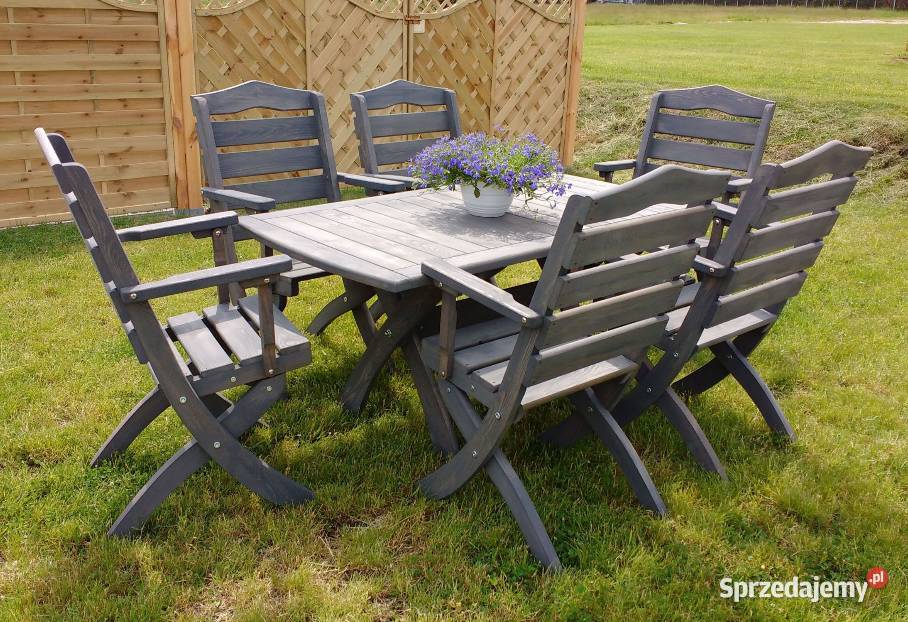 Meble tarasowe ogrodowe drewniane składane typ T drewno Kalety