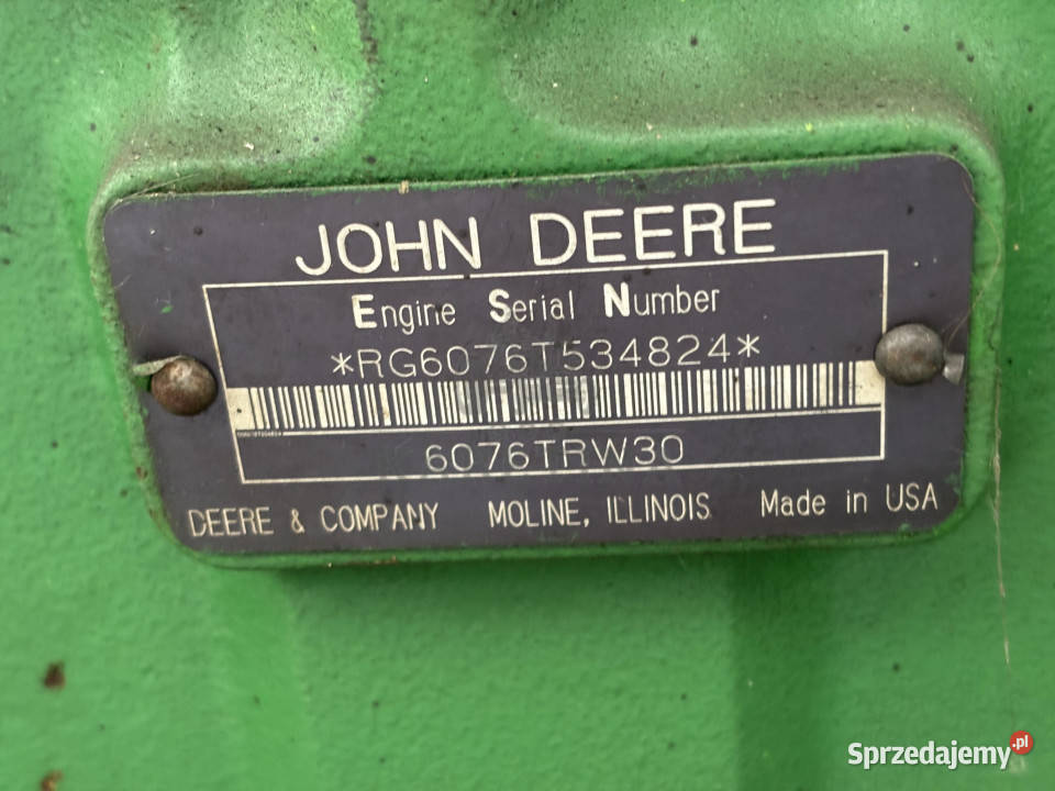 John Deere 7800 Blok Silnika 6076TRW30 6076 TRW Pozostałe wielkopolskie Jastrzębniki sprzedam
