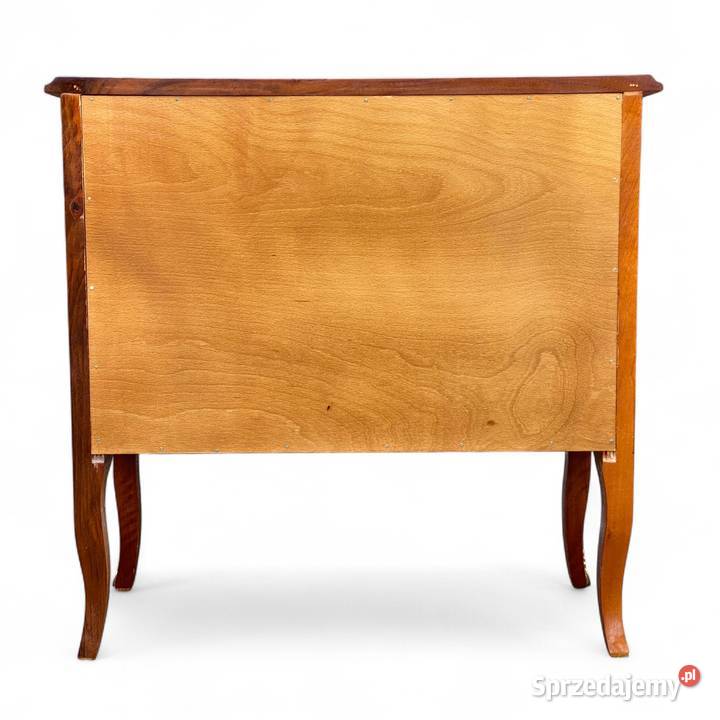 Intarsjowana komoda na giętych nogach 3 szuflady Gryfice