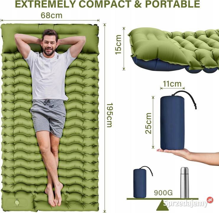 Myxslop kempingowa samopompująca mata do spania Myszyniec