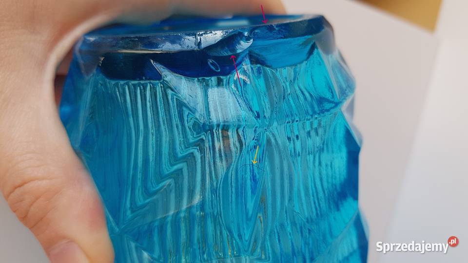 Wazon OKULUS 3 Ząbkowice kolorowe szkło PRL Dąbrowa Górnicza