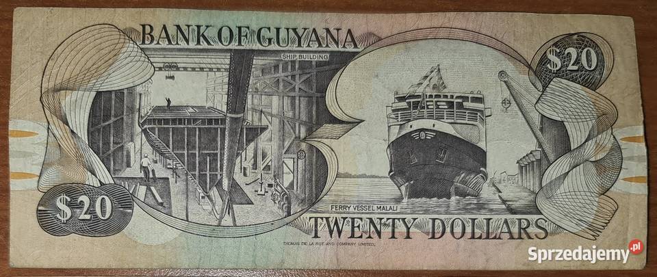 Banknot 20 dollars dolarów Gujana Tarnów