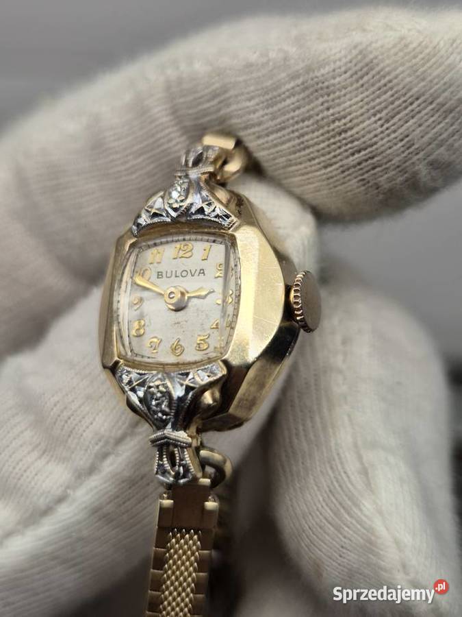 Zabytkowy zegarek damski Bulova 10K
