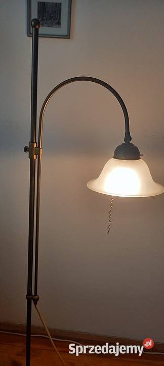 Mosiężna lampa podłogowa z ruchomym ramieniam 2 łódzkie