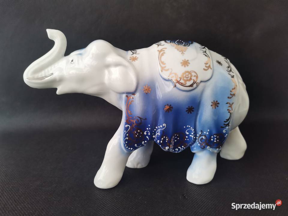 Stara porcelanowa figurka Słoń Indyjski