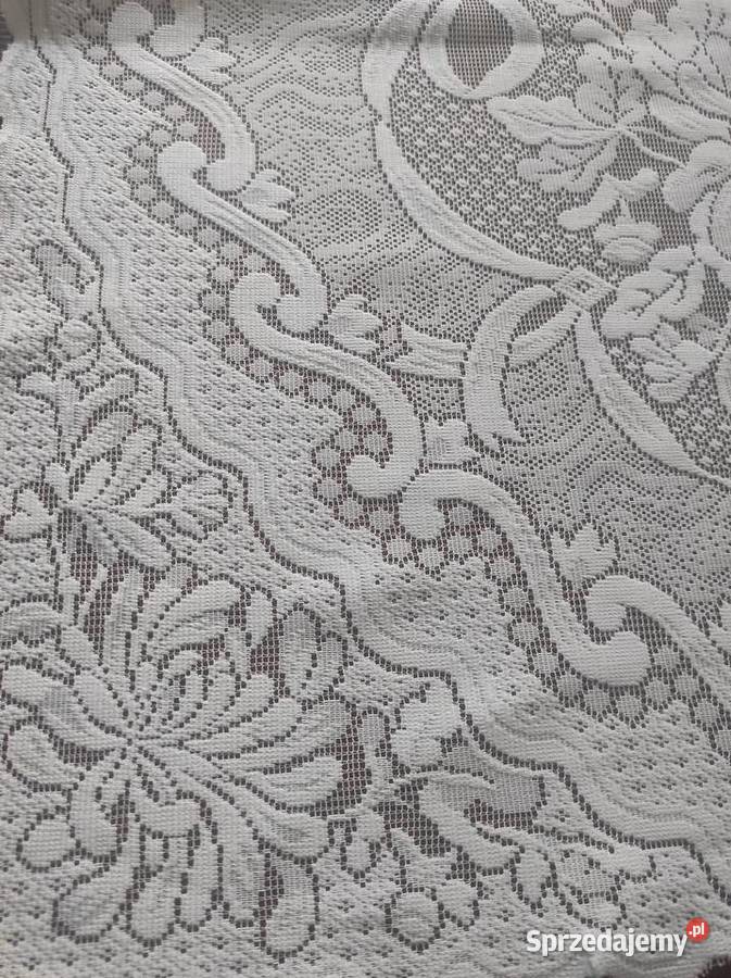 Obrus koronkowy duży 150x72 Nowy biały podlaskie Warpechy Stare