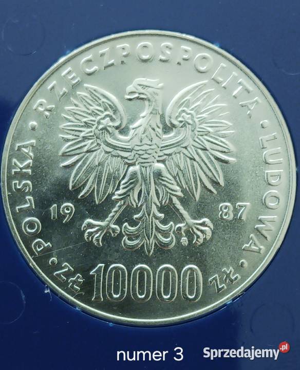 10 000 Jan Paweł II 1987 r 3 mennicze Konin sprzedam