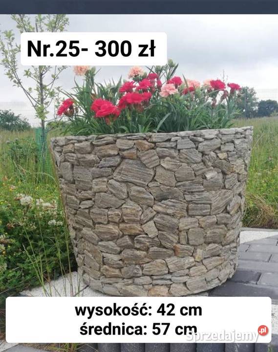 25 Duża donica z kamienia naturalnego kamień Długołęka-Świerkla