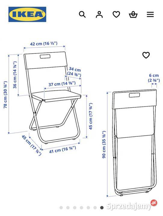 Krzesła składane Ikea Gunde Radzyń Podlaski