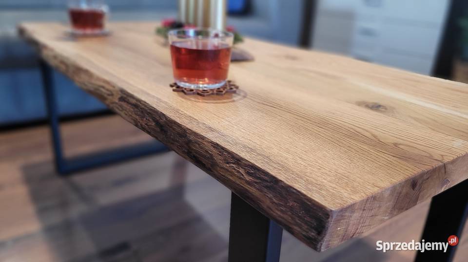 Industrialny stolik kawowy 120 Ława dębowy blat śląskie Tarnowskie Góry sprzedam
