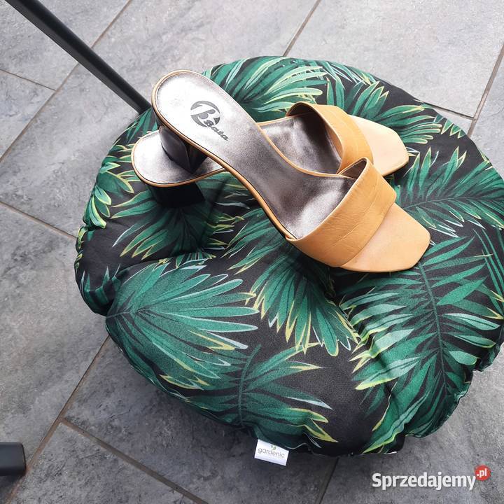 Żółte klapki ze skóry naturalnej Wrocław sprzedam