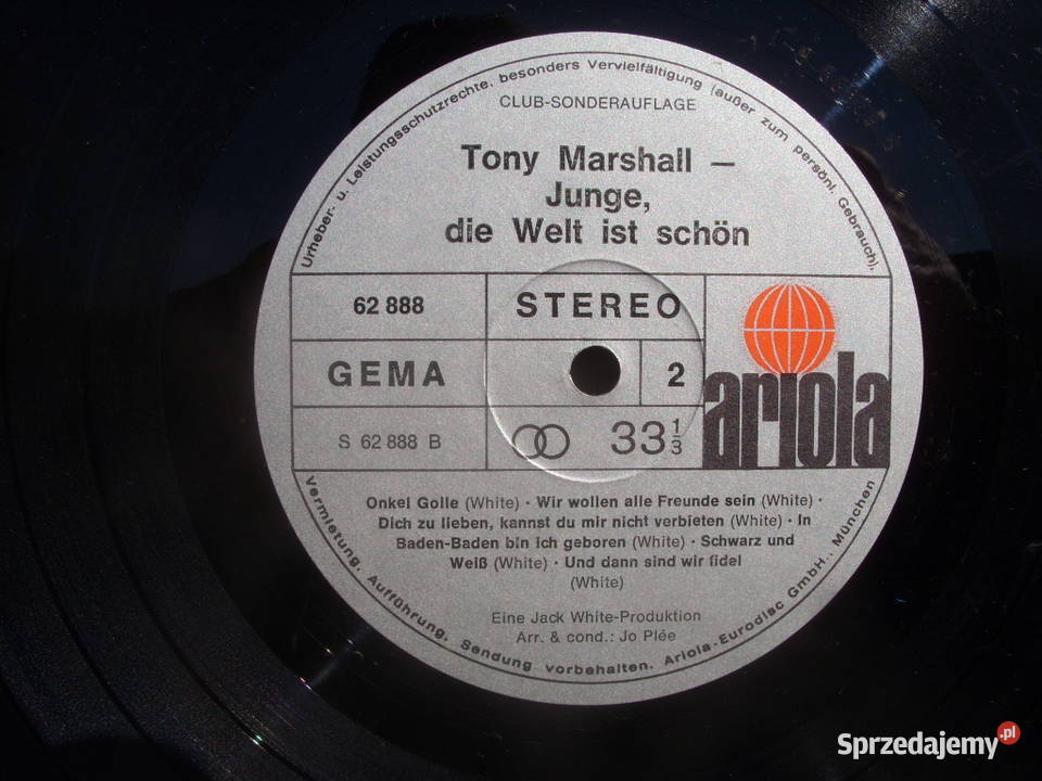 Plyty gramofonowe LP Tony Marschal 2 dolnośląskie Wołów