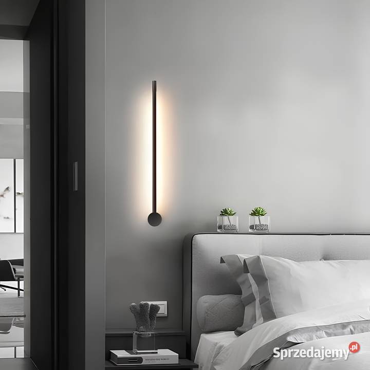Liniowy kinkiet 60 LED 4000K czarny Warszawa