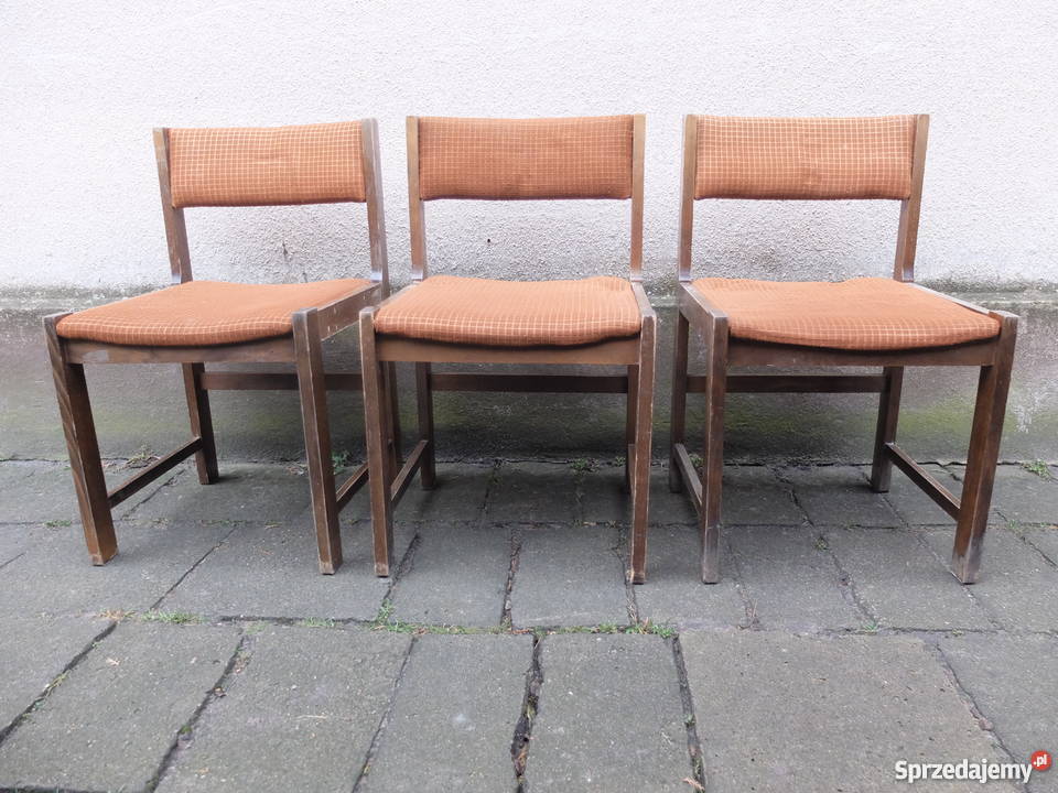 Krzesła tapicerowane z epoki PRL model Nysa z Kościan sprzedam