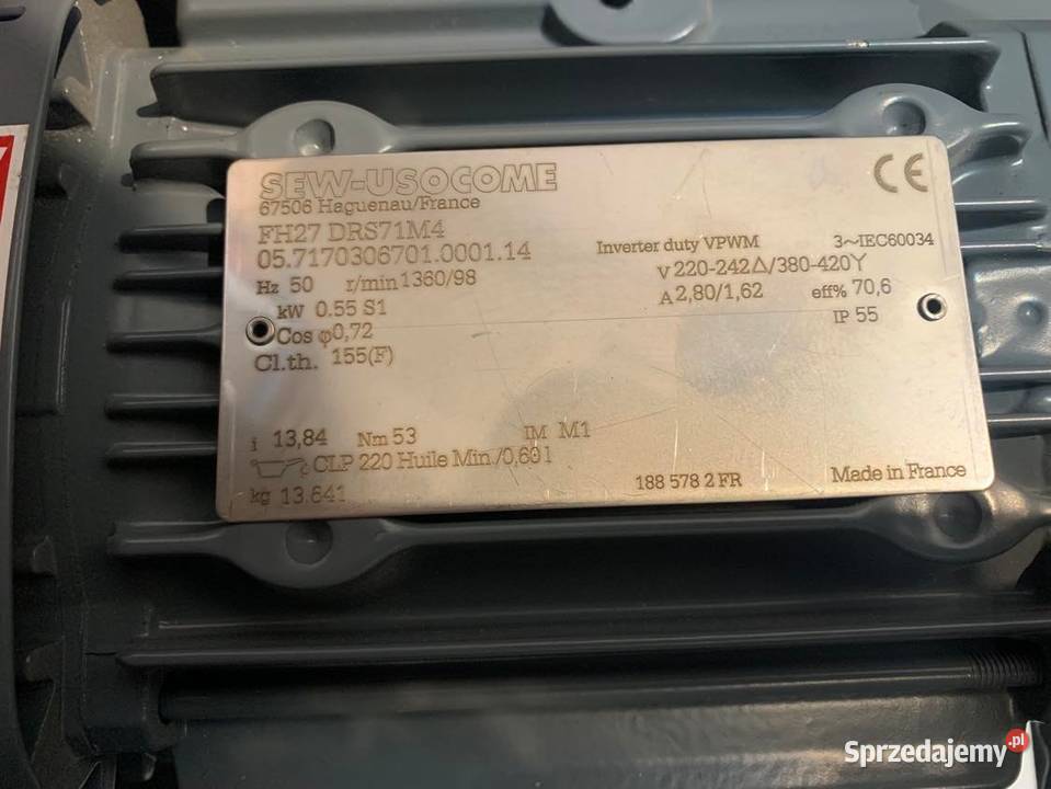 Motoreduktor SEW FH27 DRS7M4 055Kw 98obrmin Warszawa