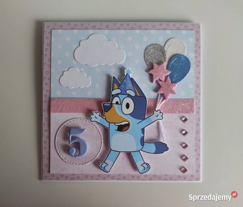 Kartka urodzinowa ręcznie robiona Blue łódzkie Łódź sprzedam