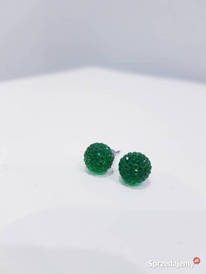 Damskie szmaragdowe kolczyki Kolczyki Dąbrowa Górnicza sprzedam