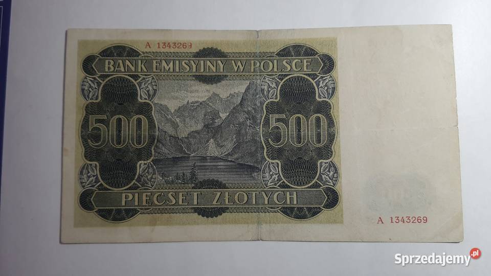 RZADKOŚĆ 500 złotych 1940 z numeracją falsu Warszawa
