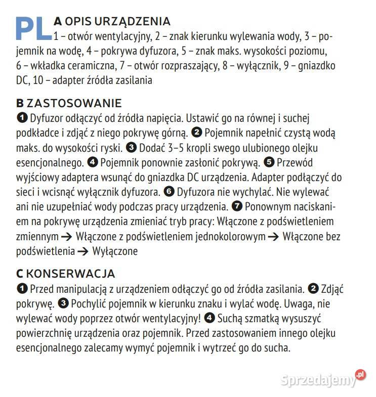 Aroma dyfuzor Zen odświeżacz nawilżacz EW010 Zamość