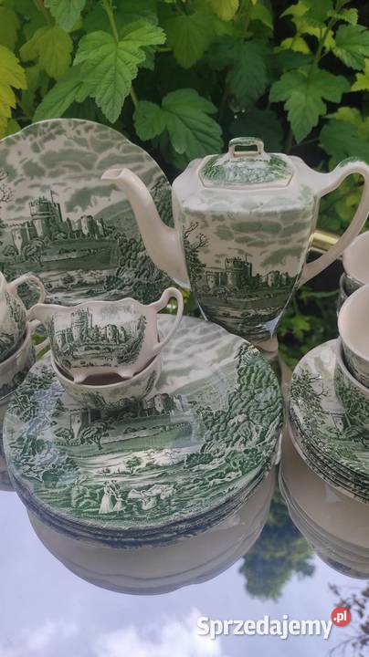0LD ENGLANDCASTLE STORY JOHNSON BROTHERS GREEN Porcelana i szkło Pabianice sprzedam