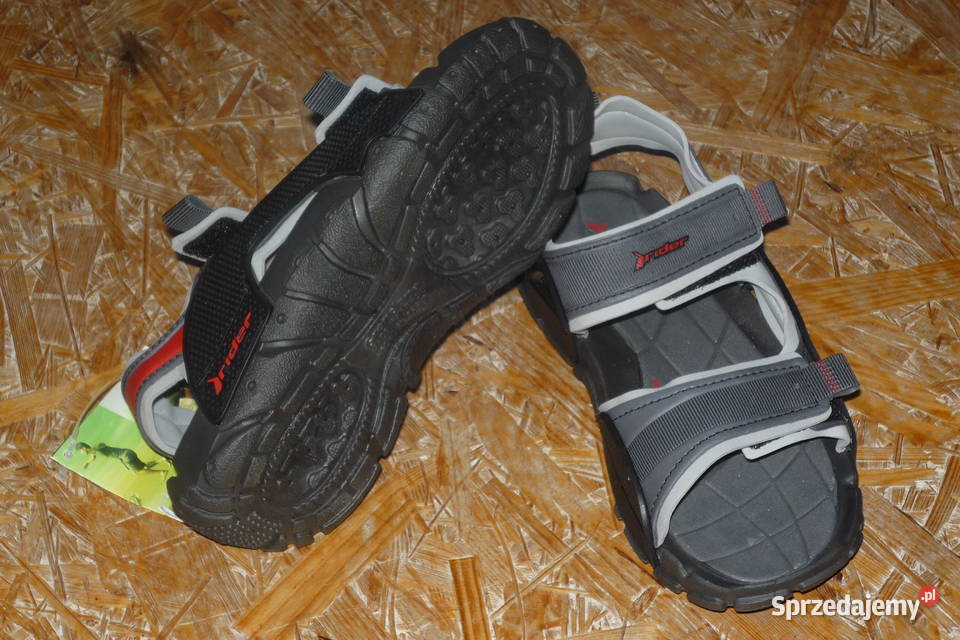Oryginalne sandałki RIDER 33 czarnyszaryczerwony uniseks