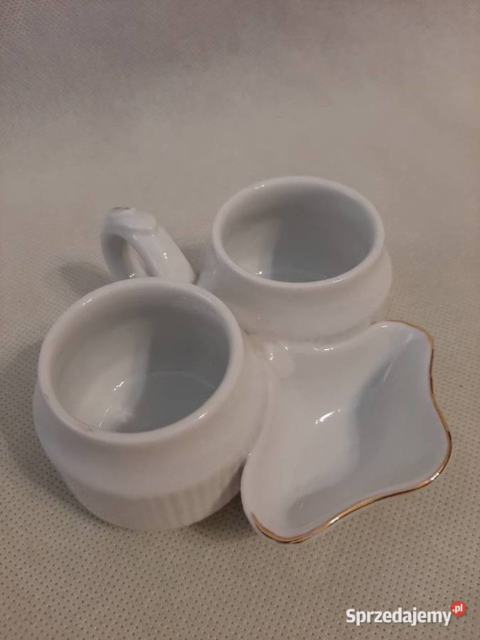 Piękny kolekcjonerski kabaret białej porcelany Inowrocław sprzedam