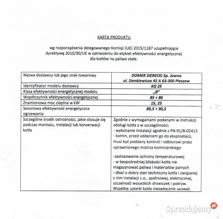 KOCIOL Z PODAJNIKIEM 25kw 200m2 KOTŁY 5 KLASA Szczecin