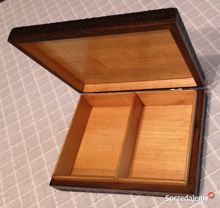 Szkatułka do kart z okresu PRL Rękodzieło Katowice