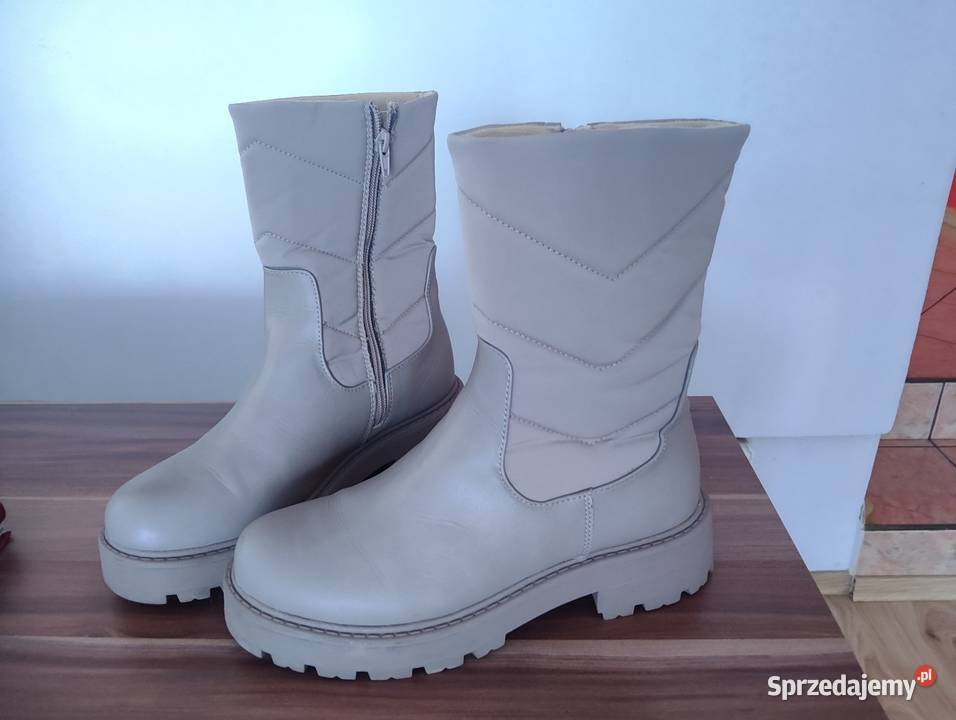 Botki kozaki trapery beżowe 26cm Ruciane-Nida