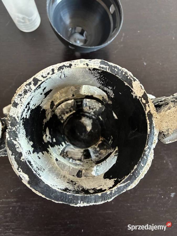 Gipsowa lampa świecznik zdobiona Jezusem z