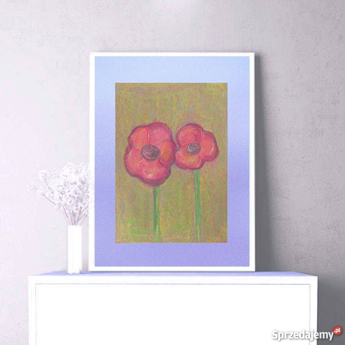 dwa kwiaty obrazek do pokojuobrazek z Dekoracje i ozdoby Katowice