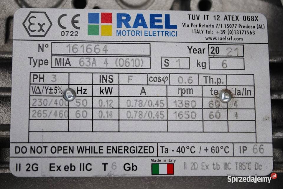 Wentylator turbinowy nadmuchowy RAEL MOTORI