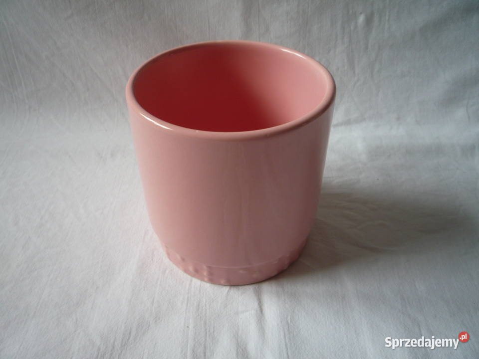 Doniczka różowa osłonka ceramiczna na hiacynt