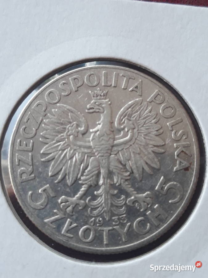 5 Głowa kobiety 1933 r 5 Piękne Numizmatyka Kolekcje Konin