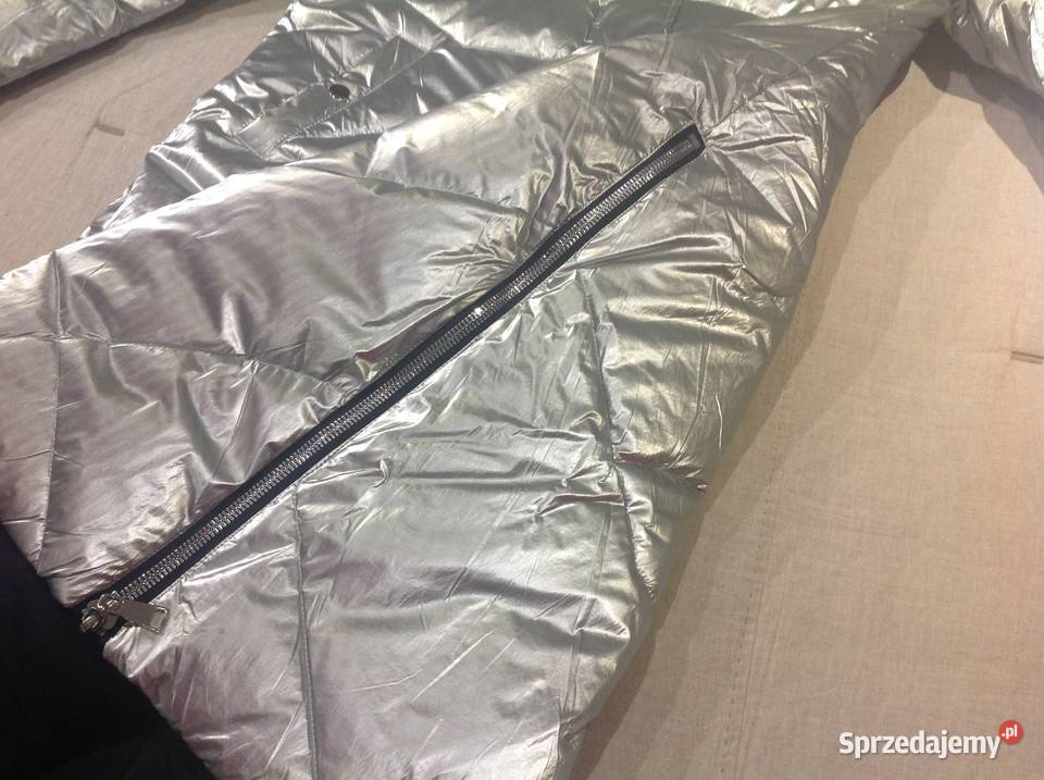 Kurtka Płaszcz Dwustronny Damski r L Srebrna Nowa Sól sprzedam
