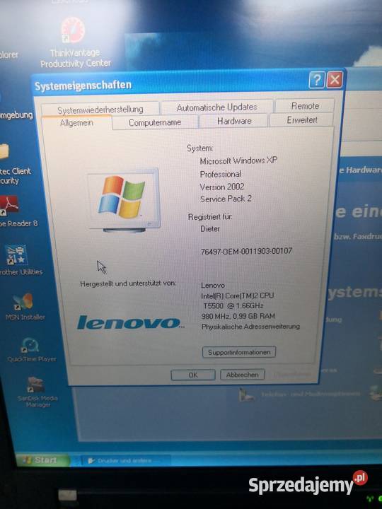 Laptop thinpad Z61m Intel Core i3 Radom