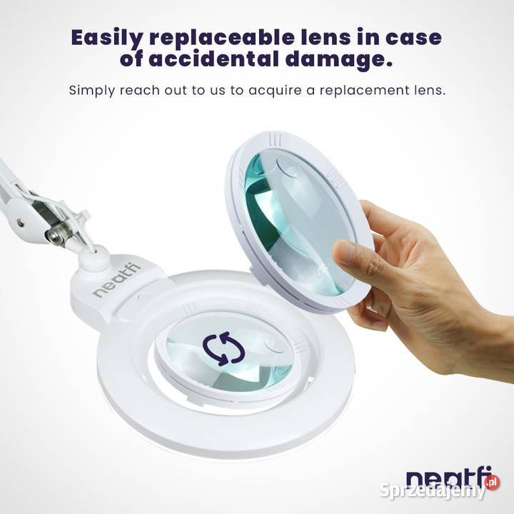 Lampa z lupą LED 1600 lm 18 5D20D ramię 360 Pozostałe mazowieckie Myszyniec