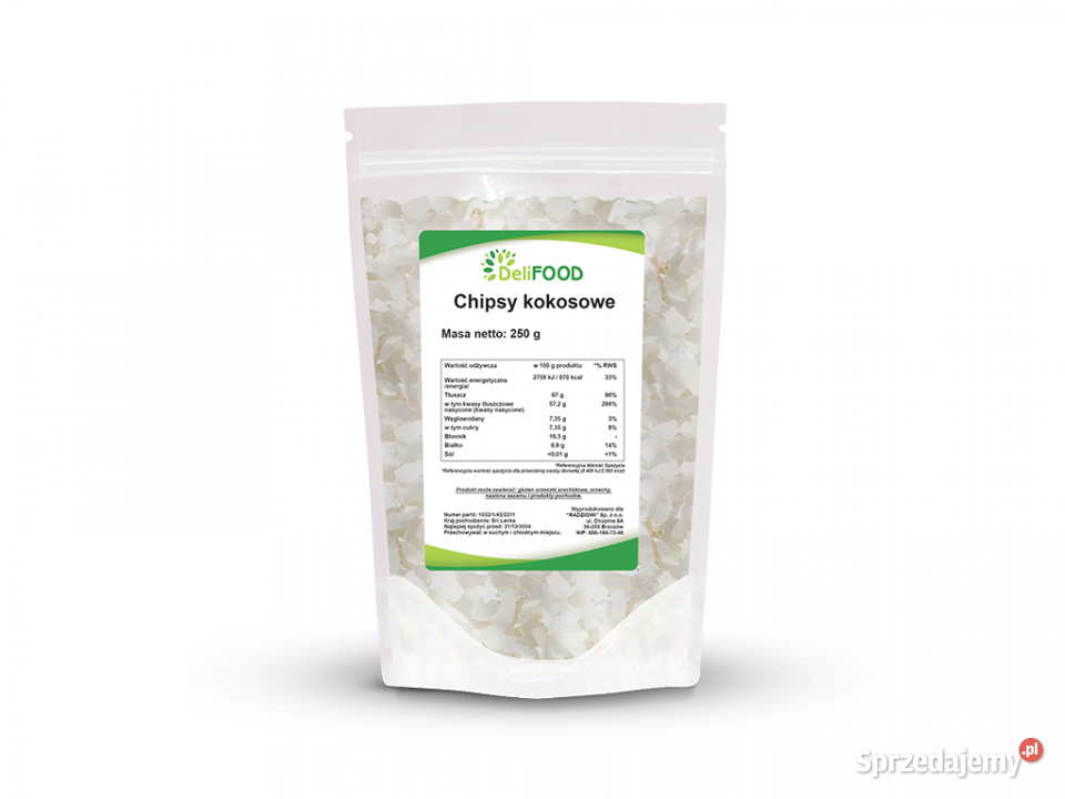 Chipsy kokosowe 250g Brzozów