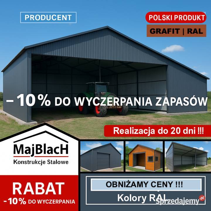 Duża WiataHala Garaż Blaszany Montaż Profil Wyszków sprzedam