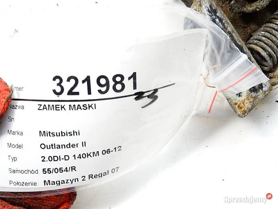 ZAMEK MASKI MITSUBISHI OUTLANDER II Kombi 0612