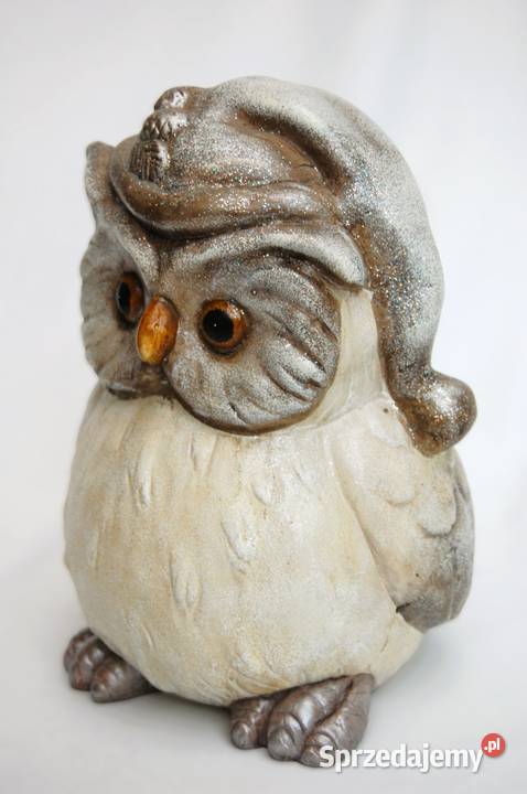 Sowa puchacz Mikołaj duża ceramiczna figurka Lublin